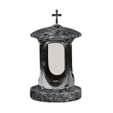 Grablaterne aus Granit Azul noche - verchromt