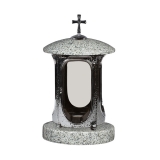 Grablaterne aus Granit Kuru grey - verchromt