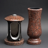 Laterne - Vase Granit Imperial rot