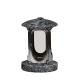 Grablaterne aus Granit Azul noche - verchromt