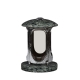 Grablaterne aus Granit Olive Green - verchromt